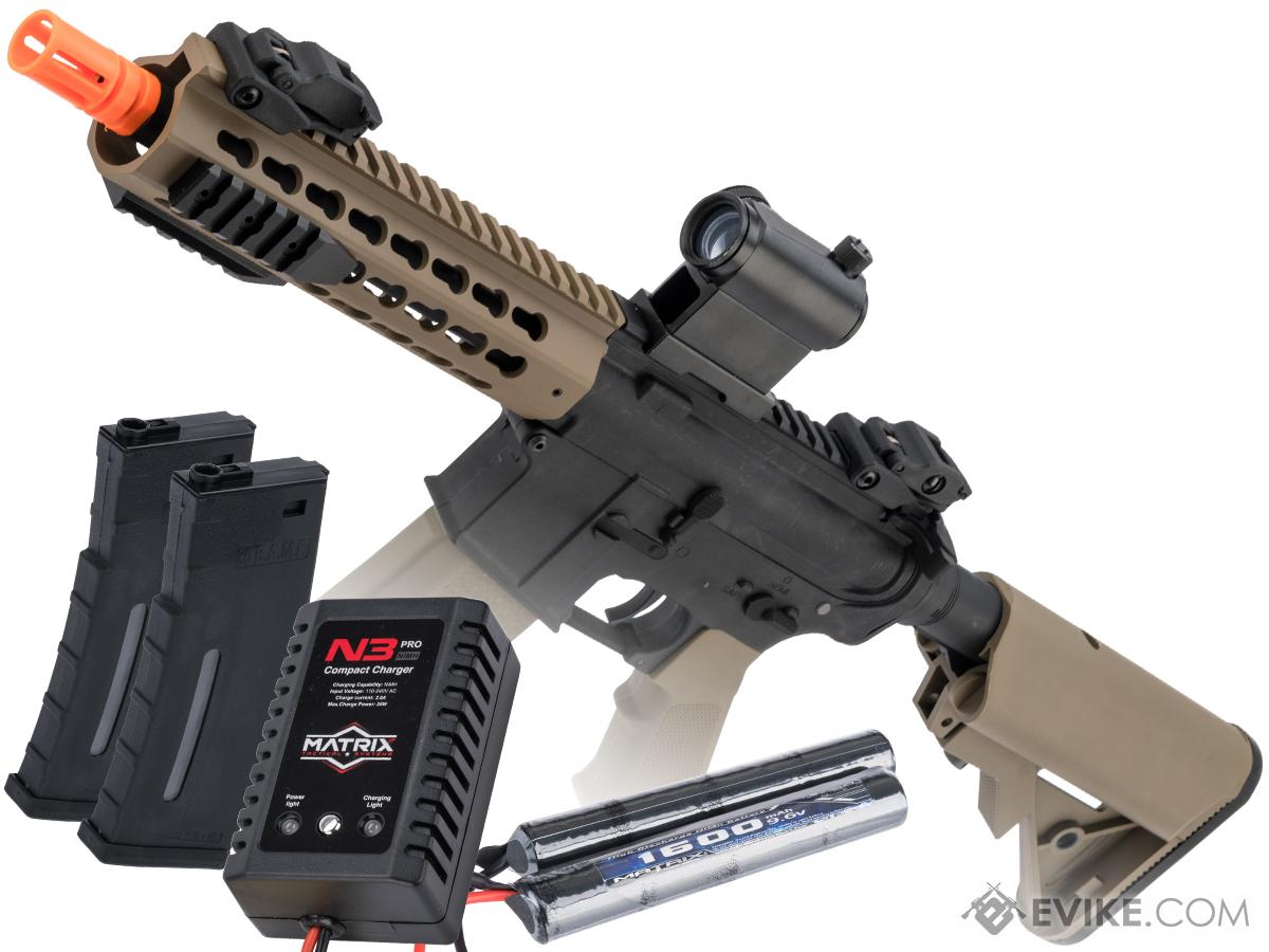 Specna Arms FLEX Series M4 AEG w/ GATE X-ASR (Model: M4 CQB Keymod / 2-Tone Black & Tan / Go Airsoft Package)