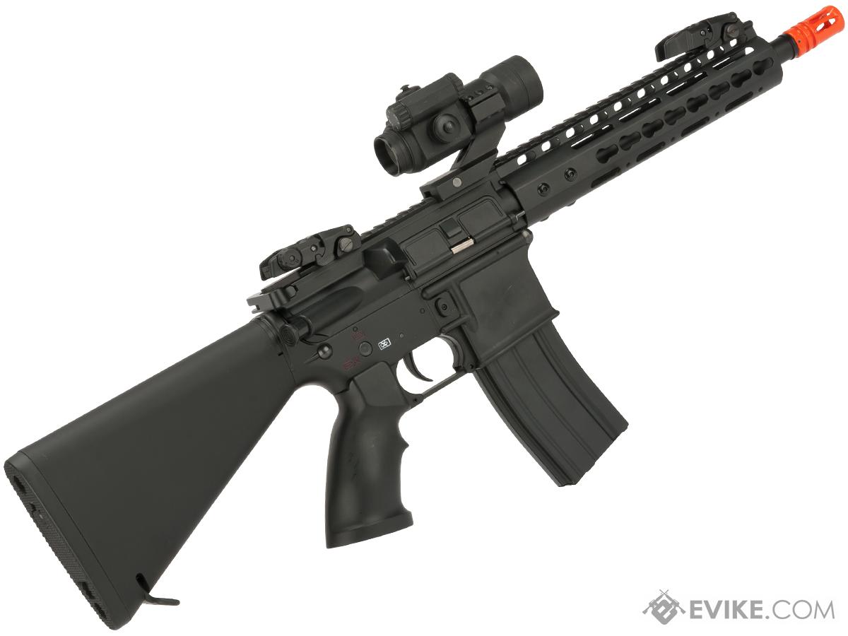 Jg Golden Eagle 5636 9 M4 Airsoft Aeg With Keymod Handguard And Stubby Fixed Stock Package Black Gun Only