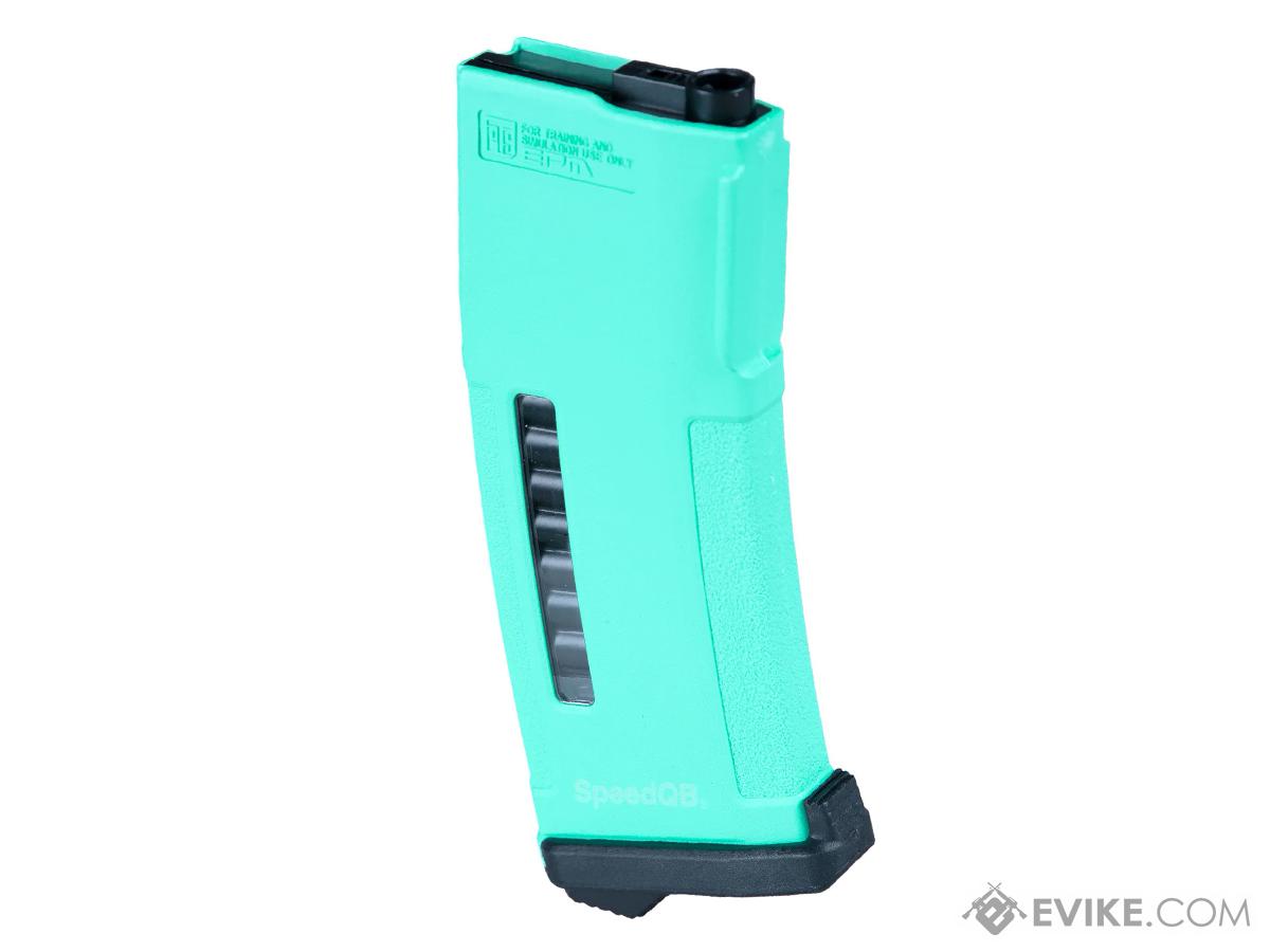 PTS x Speed QB Enhanced Polymer Magazine for M4 Series Airsoft AEG Rifles (Color: Teal / 150rd Mid-Cap)