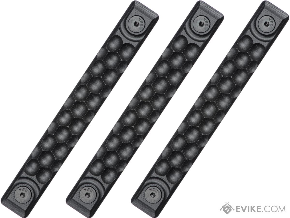 RailScales HTP Honeycomb Scales for KeyMod and M-LOK Handguards (Model: Black / KeyMod / 3 Pack / 5 Slot)