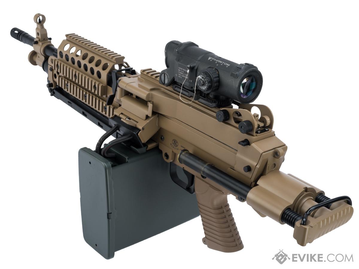 A K Cybergun Fn Licensed M Saw Machine Gun W Metal Receiver Model Spw Dark Earth
