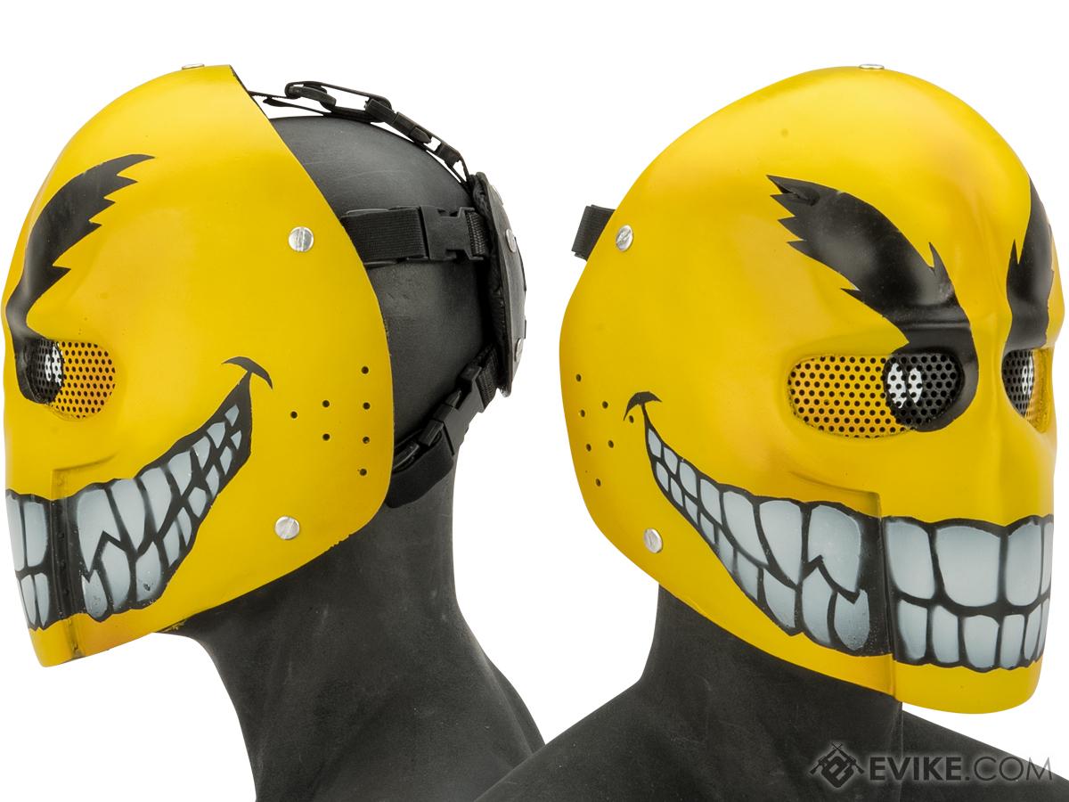 Evike.com R-Custom Fiberglass Wire Mesh Army Mask - Yellow Smile Face ...