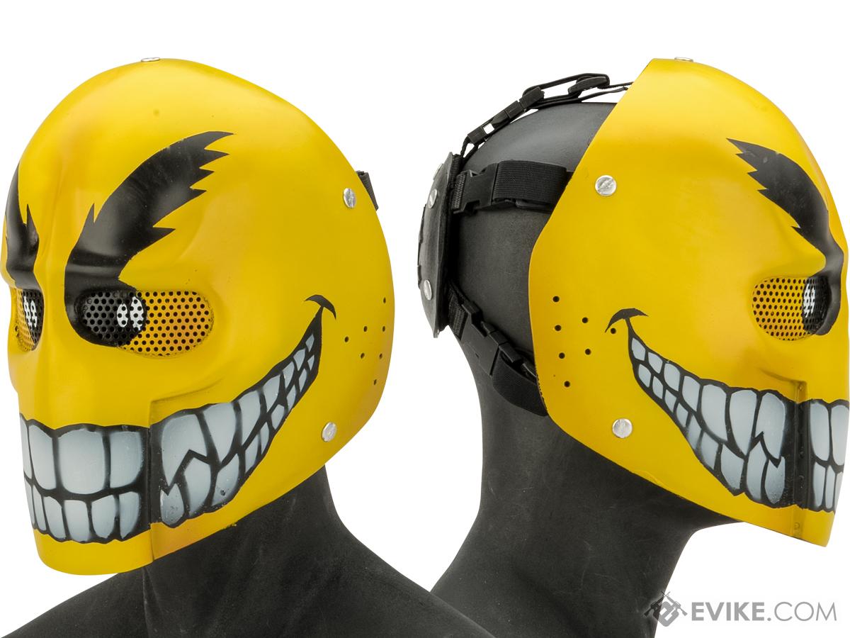 Evike.com R-Custom Fiberglass Wire Mesh Army Mask - Yellow Smile Face ...