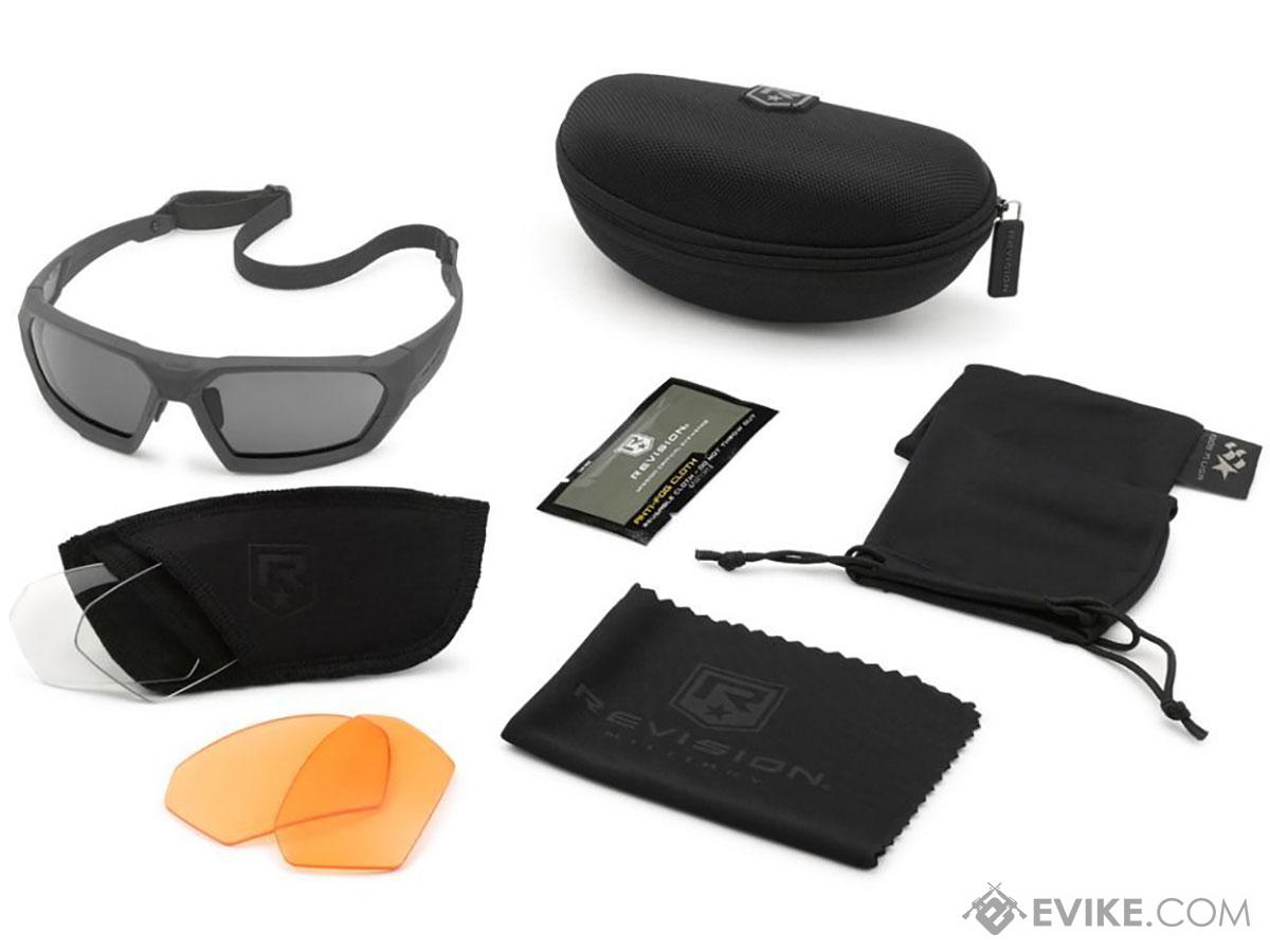 Revision ShadowStrike Deluxe Shooter's Ballistic Sunglasses Kit (Color: Gray Frame / Smoke, Clear, Vermillion Lens)