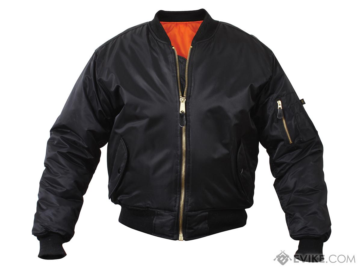 Rothco MA-1 Flight Jacket (Color: Black / Large), Tactical Gear/Apparel ...