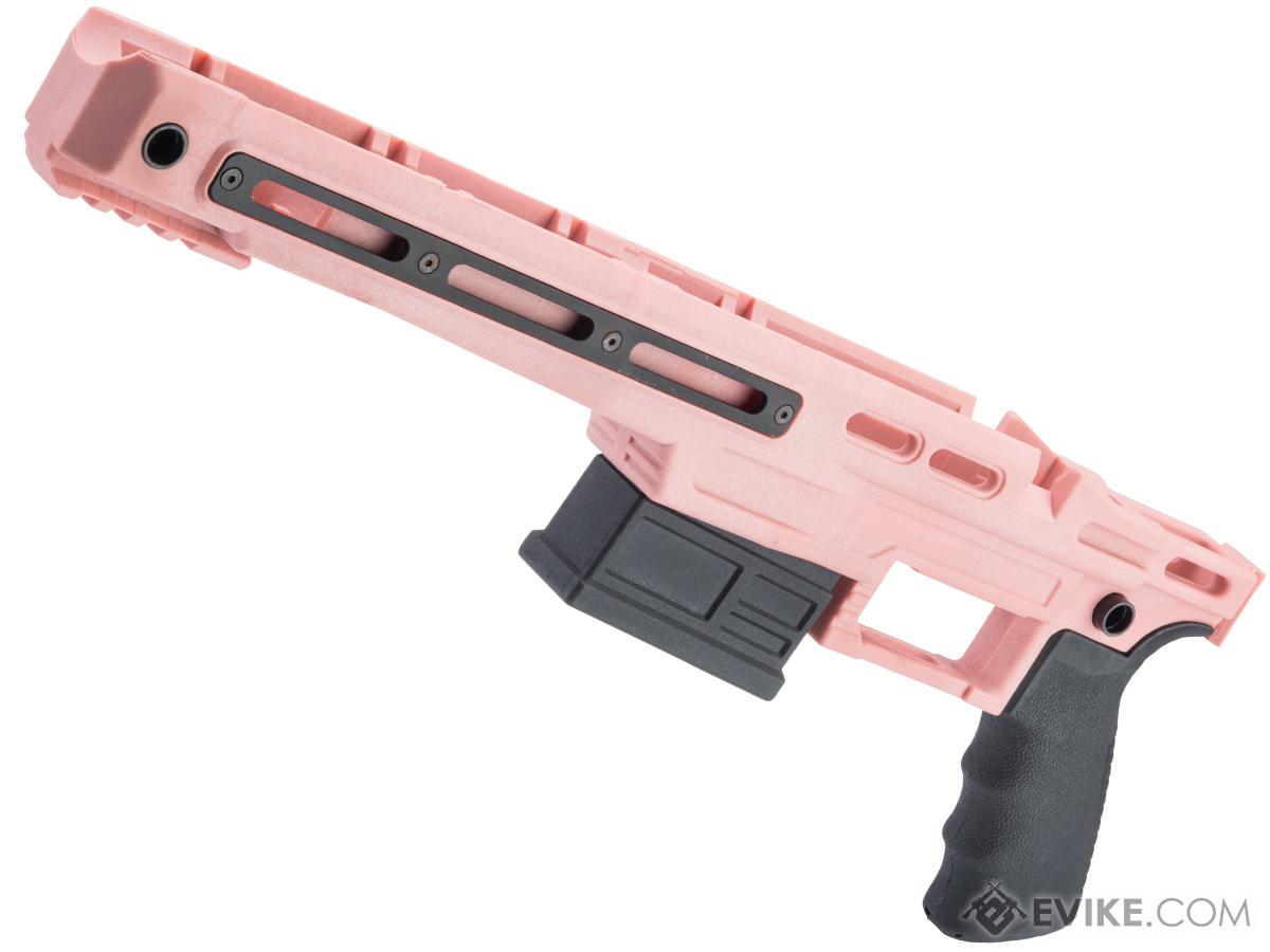 Slong Airsoft CSR-10 Tactical Stock w/ M-LOK Mounting Slots for VSR-10 Airsoft Sniper Rifles (Model: Picatinny Stock / Pink)