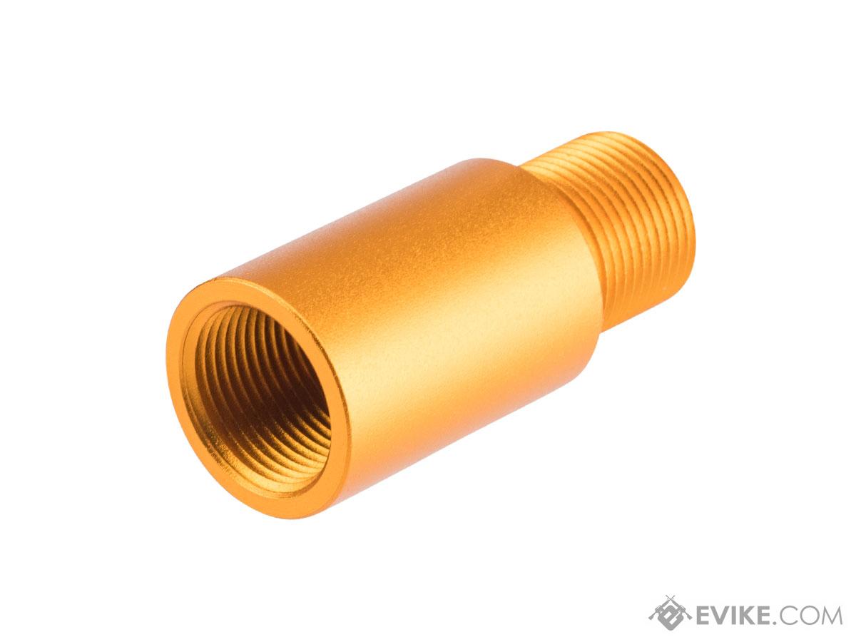 Slong Airsoft Threaded Outer Barrel Adapter (Model: 14mm- to 14mm+ / 26mm / Gold)