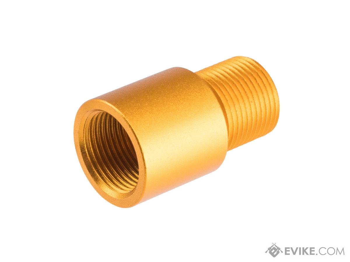 Slong Airsoft Threaded Outer Barrel Adapter (Model: 14mm- to 14mm- / 17mm / Gold)