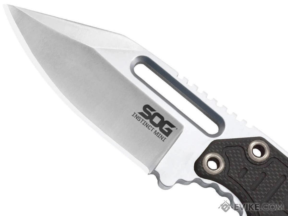 SOG Knives Instinct Mini Fixed Blade Knife with G10 Handle, Tactical ...