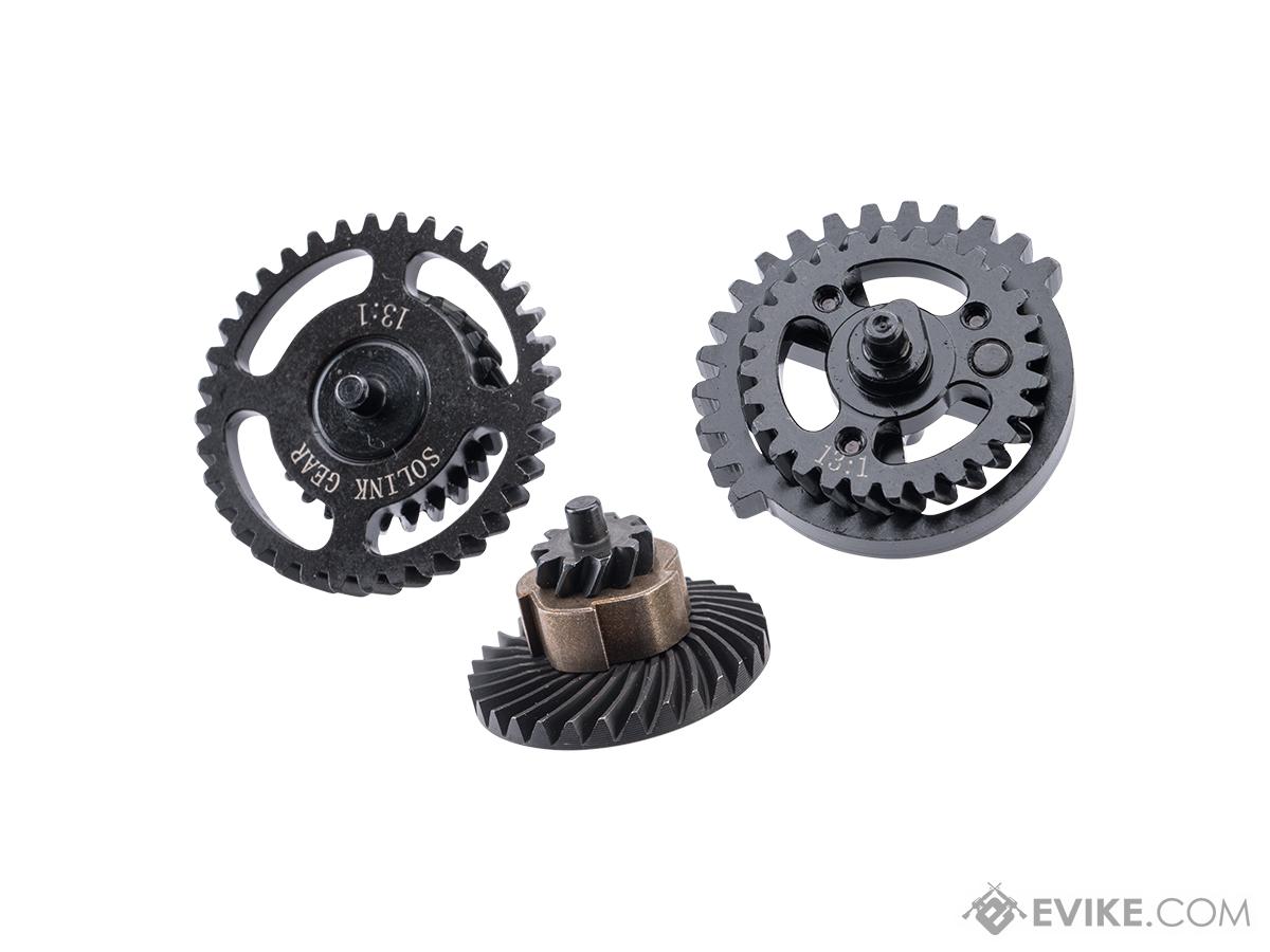 Solink Motor CNC Steel Hollowed out Gear Set for Airsoft AEG Rifles (Model: 13:1 / Helical)