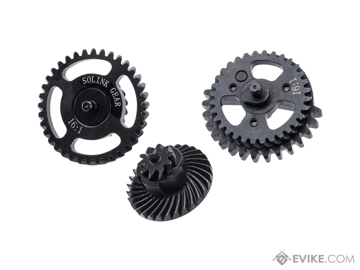 Solink Motor CNC Steel Hollowed out Gear Set for Airsoft AEG Rifles (Model: 16:1 / Helical)