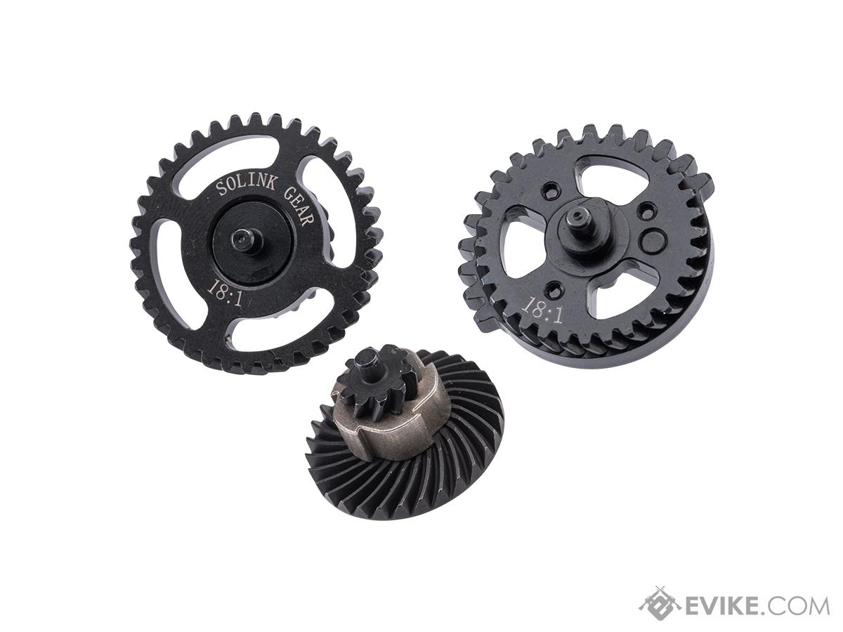 Solink Motor CNC Steel Hollowed out Gear Set for Airsoft AEG Rifles (Model: 18:1 / Helical)