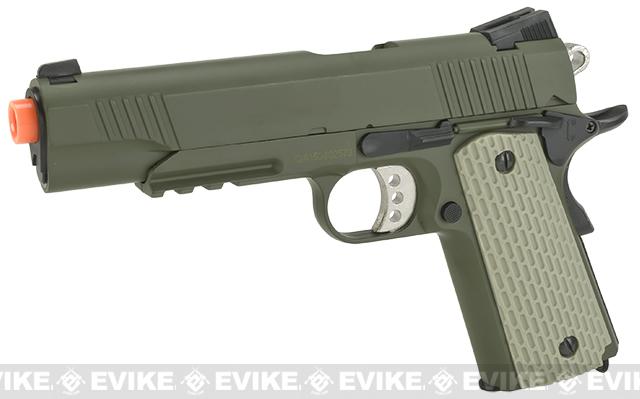 P-Force Full Metal Spring Powered 1911 Airsoft Pistol - OD Green