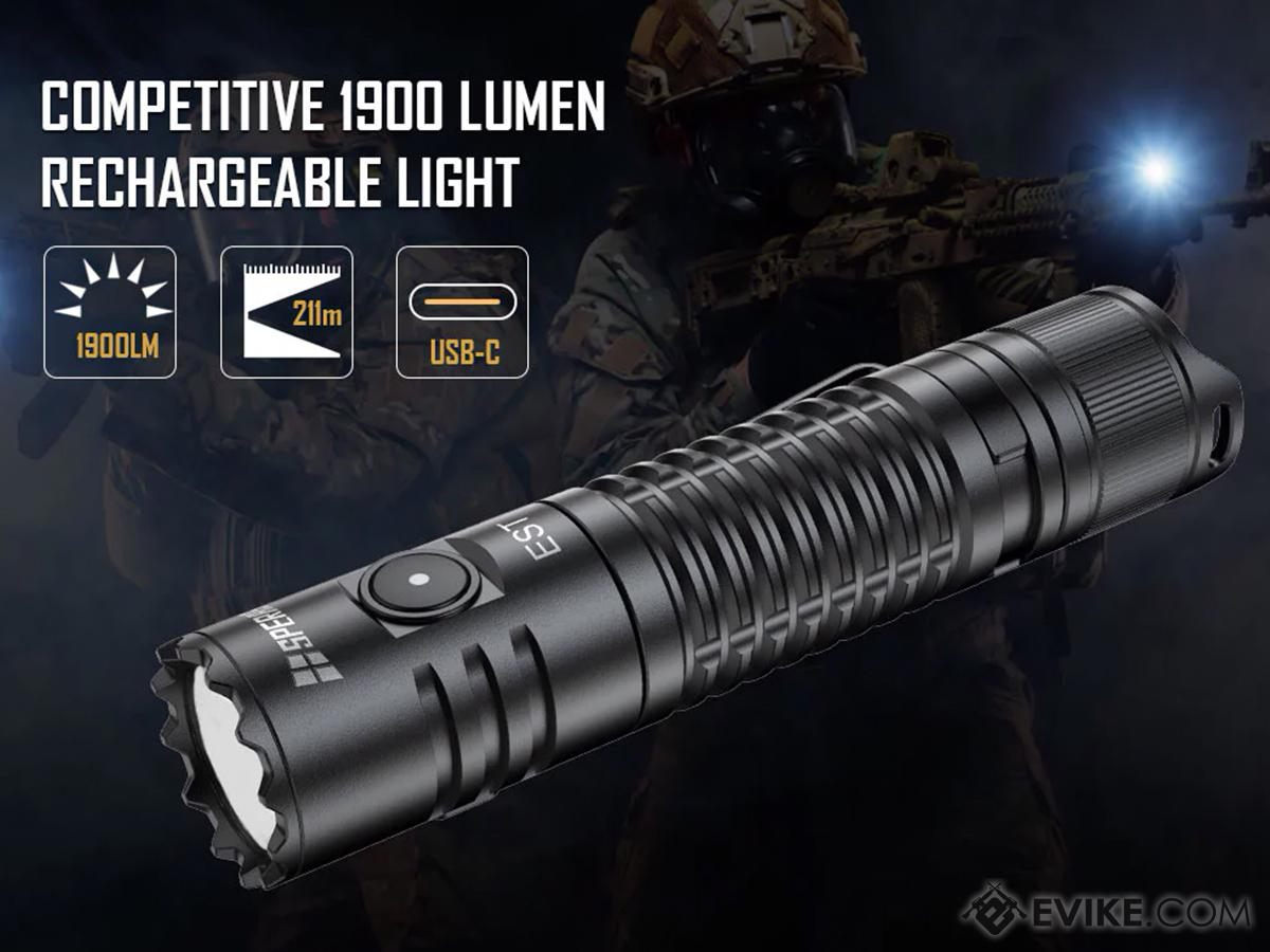 Evike.com X Speras 1900 Lumen Ultra Bright Compact Rechargeable Tactical Flashlight