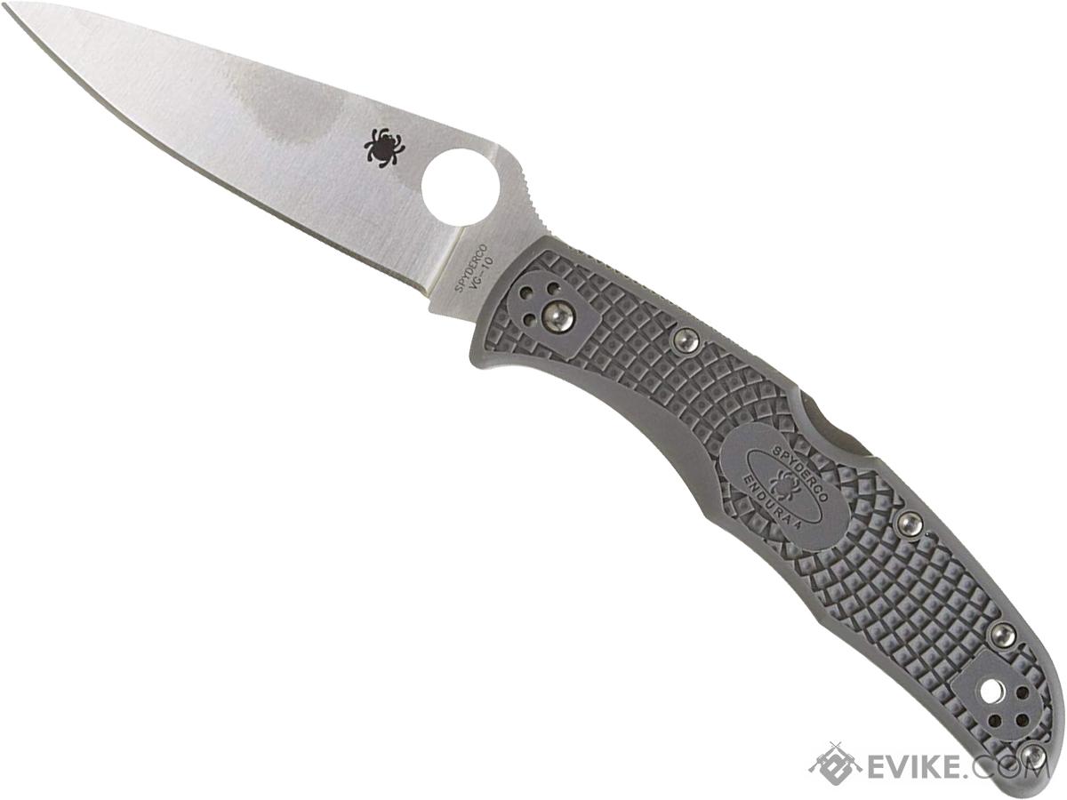 Spyderco DELICA 4 Lightweight FRN Folding Knife (Model: Plain Edge / Grey)