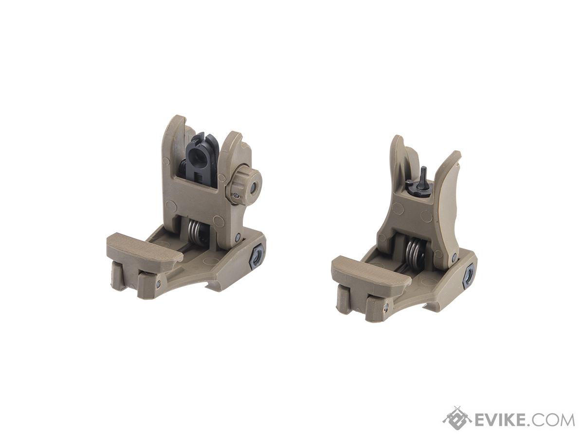 Dytac Flip-Up Folding Back Up Sight Set (Color: Tan)