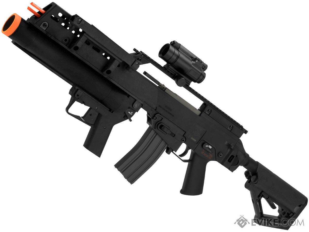 Evike Custom Icarus Heavy  EBB Airsoft AEG with CTS Stock and Grenade Launcher (Color: Black)