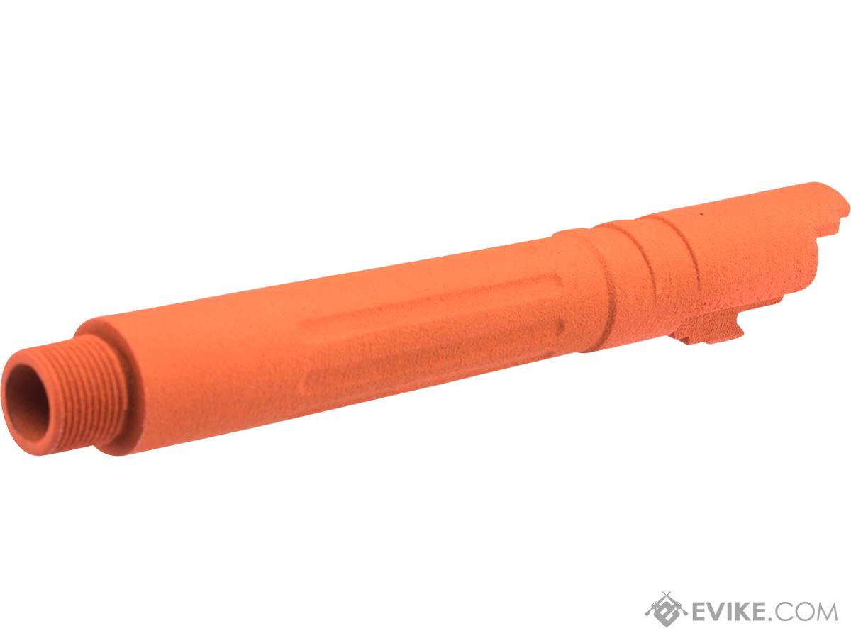 Tapp Airsoft 3D Printed Threaded Barrel w/ Custom Cerakote for Tokyo Marui Hi-CAPA 5.1 Gas Blowback Airsoft Pistols (Color: Hunter Orange)