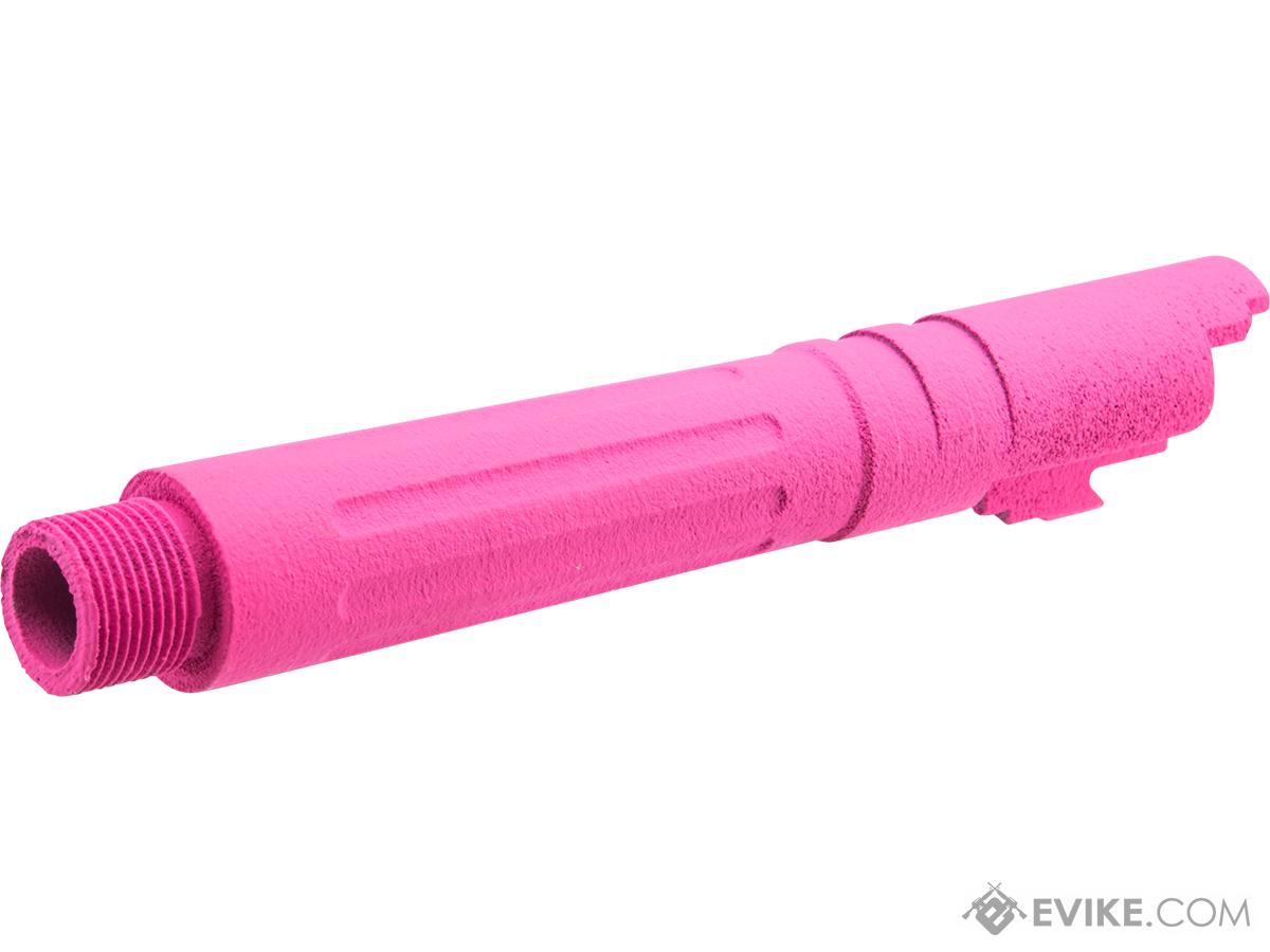 Tapp Airsoft 3D Printed Threaded Barrel w/ Custom Cerakote for Tokyo Marui Hi-CAPA 4.3 Gas Blowback Airsoft Pistols (Color: Prison Pink)