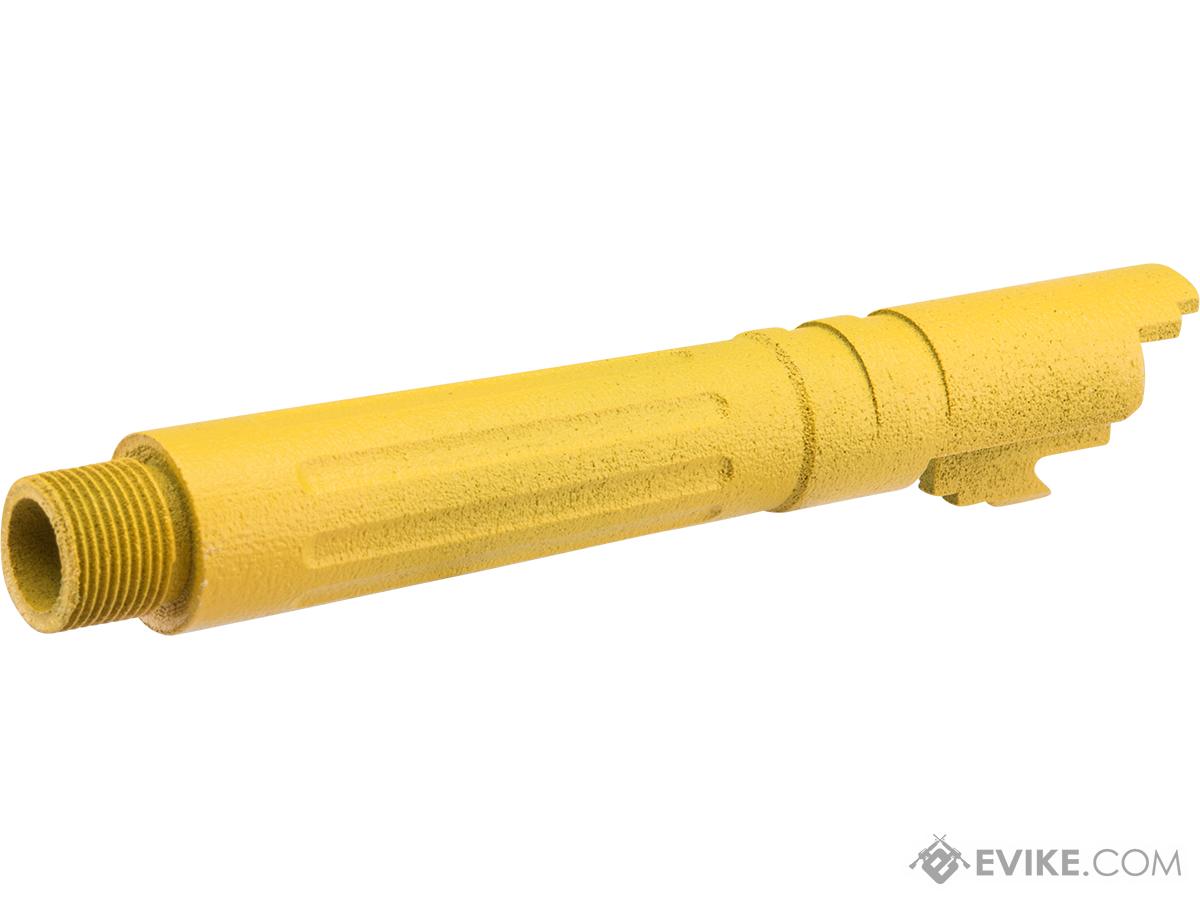 Tapp Airsoft 3D Printed Threaded Barrel w/ Custom Cerakote for Tokyo Marui Hi-CAPA 4.3 Gas Blowback Airsoft Pistols (Color: Corvette Yellow)