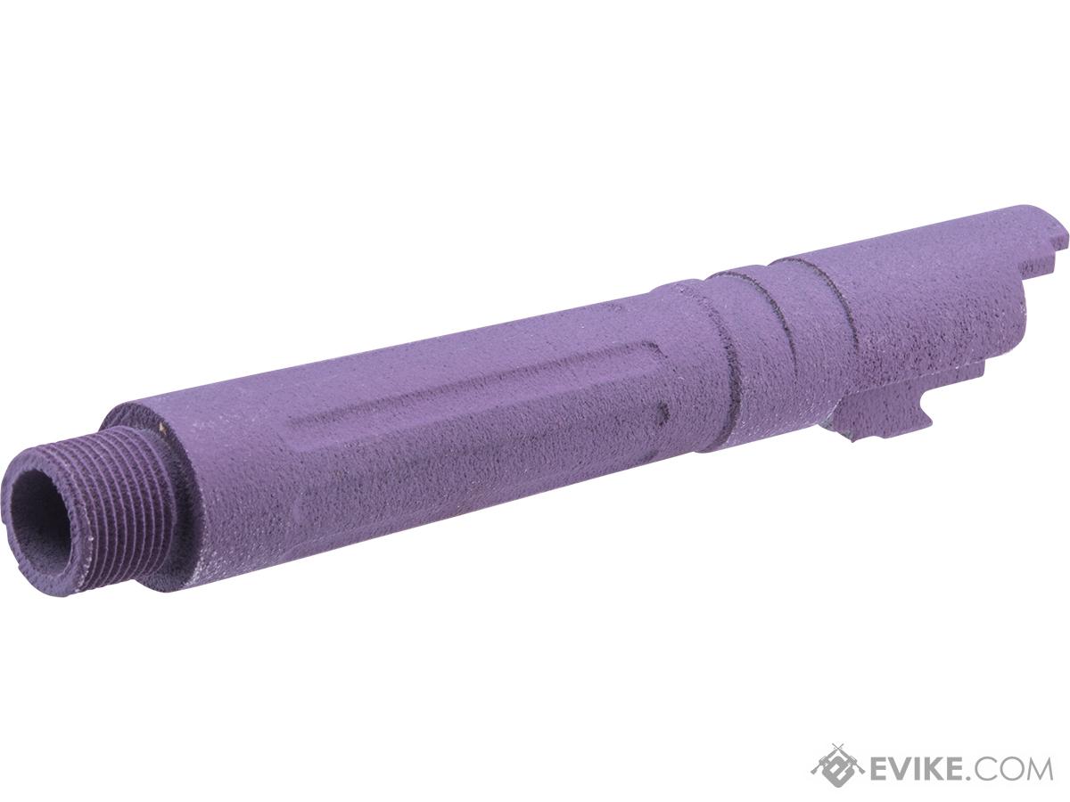 Tapp Airsoft 3D Printed Threaded Barrel w/ Custom Cerakote for Tokyo Marui Hi-CAPA 4.3 Gas Blowback Airsoft Pistols (Color: Bright Purple)