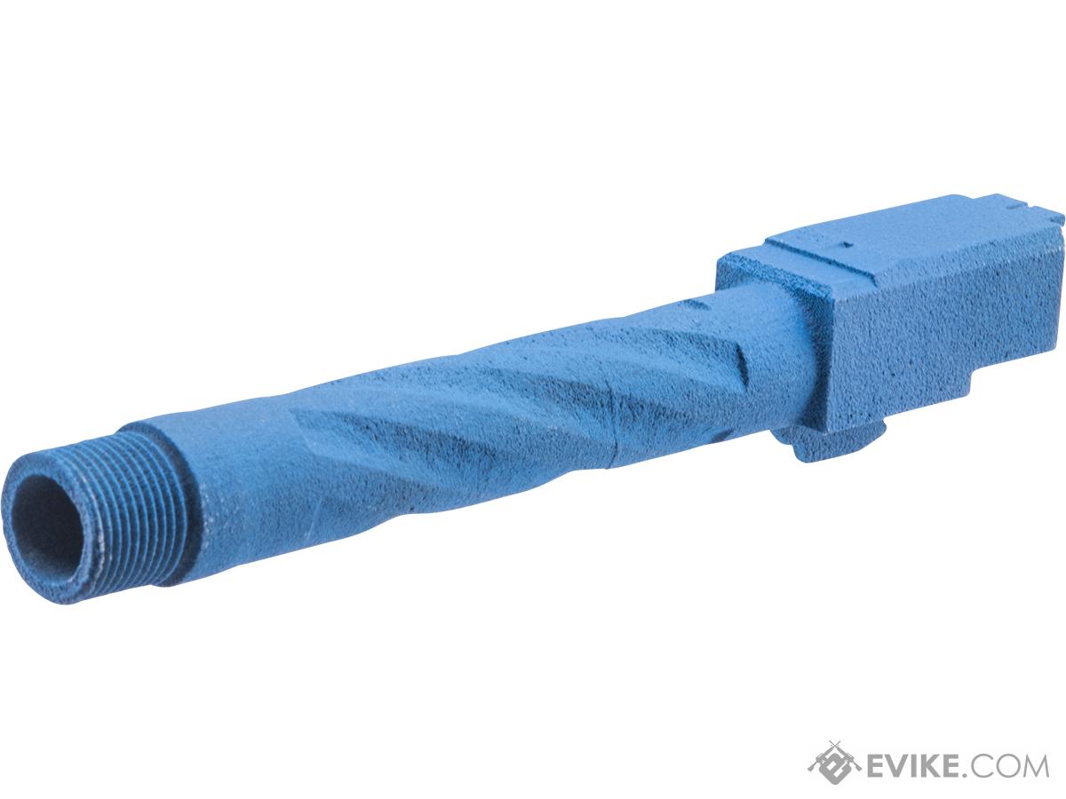 Tapp Airsoft 3D Printed Threaded Barrel w/ Custom Cerakote for Elite Force GLOCK 17 Gas Blowback Airsoft Pistols (Color: NRA Blue)