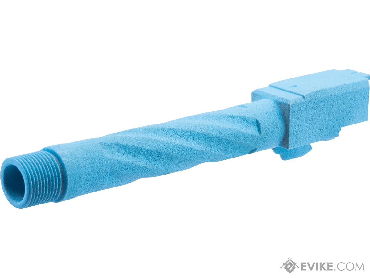 Tapp Airsoft 3D Printed Threaded Barrel w/ Custom Cerakote for Elite Force GLOCK 17 Gas Blowback Airsoft Pistols (Color: Blue Raspberry)