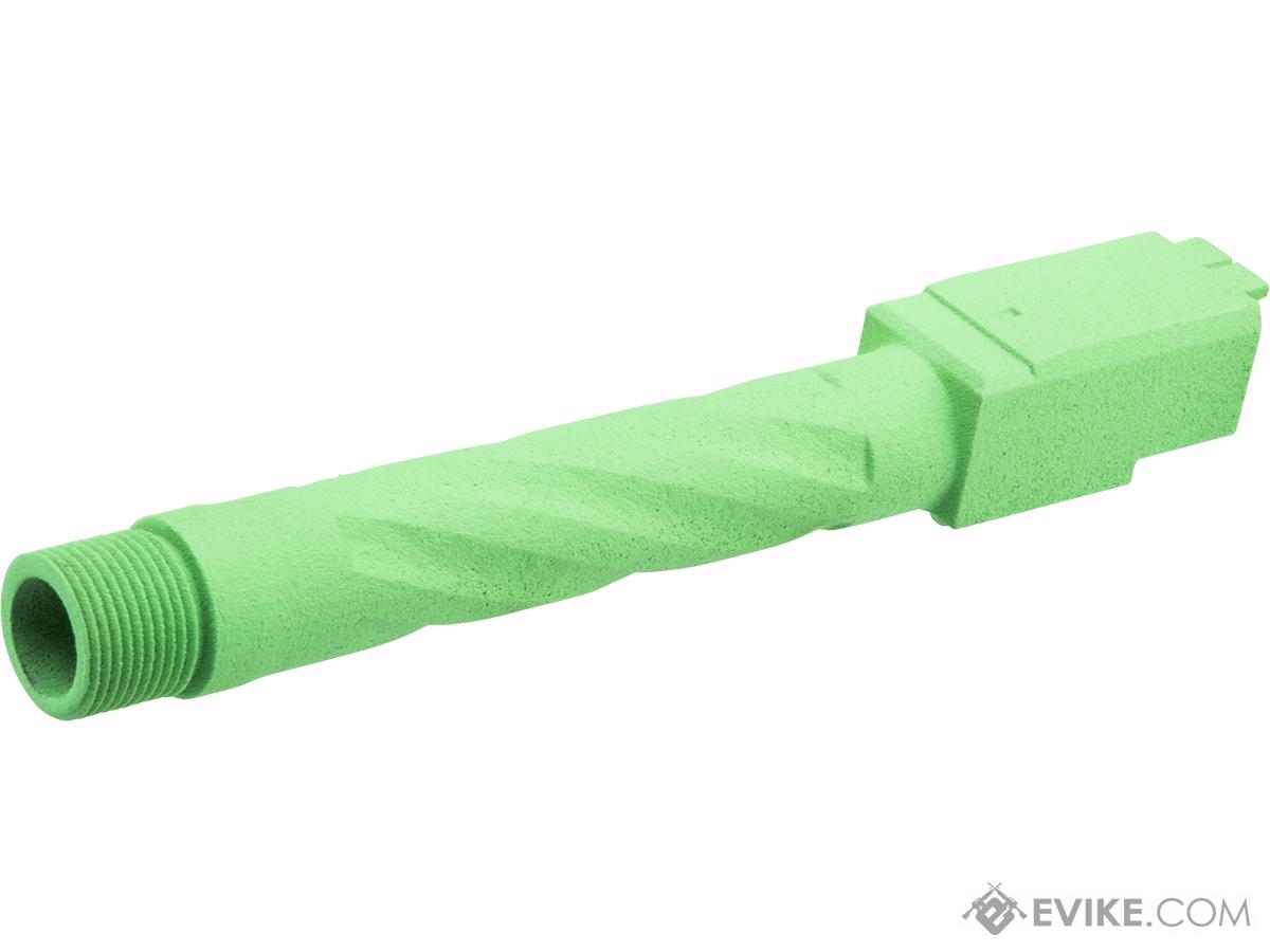 Tapp Airsoft 3D Printed Threaded Barrel w/ Custom Cerakote for Elite Force GLOCK 17 Gas Blowback Airsoft Pistols (Color: Parakeet Green)