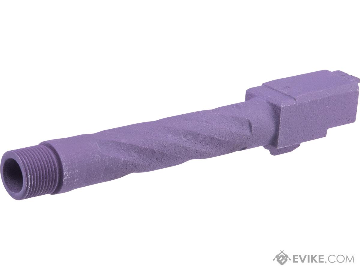 Tapp Airsoft 3D Printed Threaded Barrel w/ Custom Cerakote for Elite Force GLOCK 17 Gas Blowback Airsoft Pistols (Color: Bright Purple)