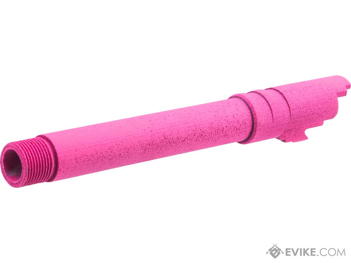 Tapp Airsoft 3D Printed Threaded Barrel w/ Custom Cerakote for Tokyo Marui 1911 Gas Blowback Airsoft Pistols (Color: Prison Pink)