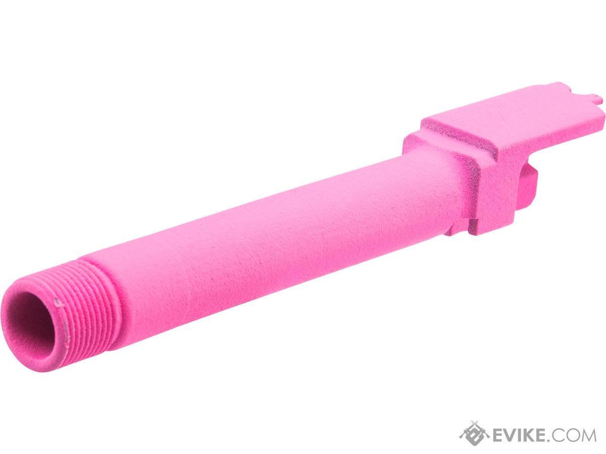 Tapp Airsoft 3D Printed Threaded Barrel w/ Custom Cerakote for Tokyo Marui M&P Gas Blowback Airsoft Pistols (Color: Prison Pink)