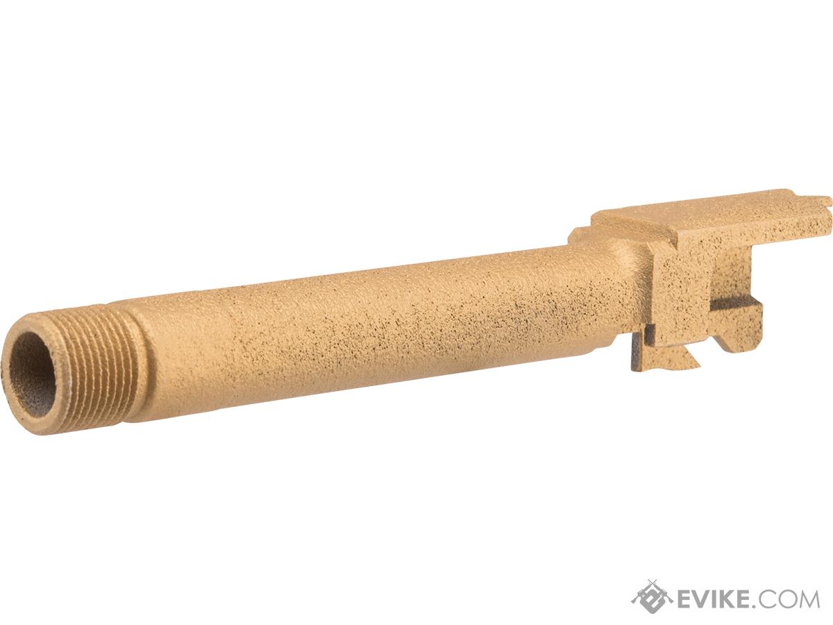 Tapp Airsoft 3D Printed Threaded Barrel w/ Custom Cerakote for Tokyo Marui M&P Gas Blowback Airsoft Pistols (Color: Gold)