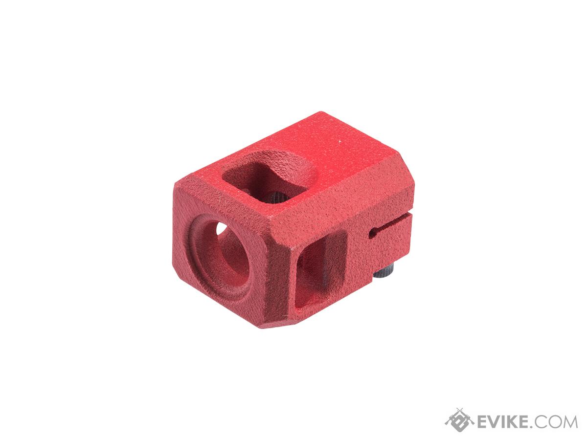 Tapp Airsoft 3D Printed 14mm Negative Breaker Compensator w/ Custom Cerakote for Gas Blowback Airsoft Pistols (Color: USMC Red)