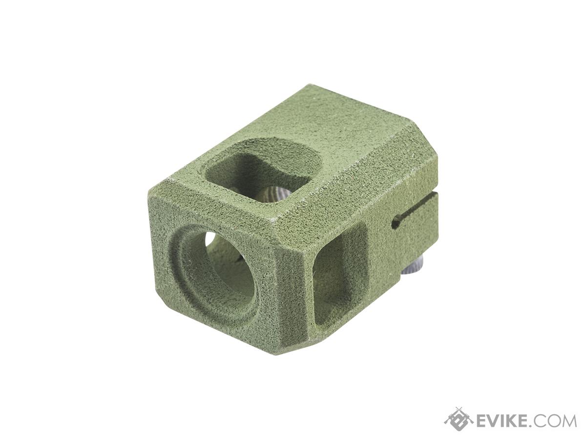 Tapp Airsoft 3D Printed 14mm Negative Breaker Compensator w/ Custom Cerakote for Gas Blowback Airsoft Pistols (Color: Multicam Bright Green)