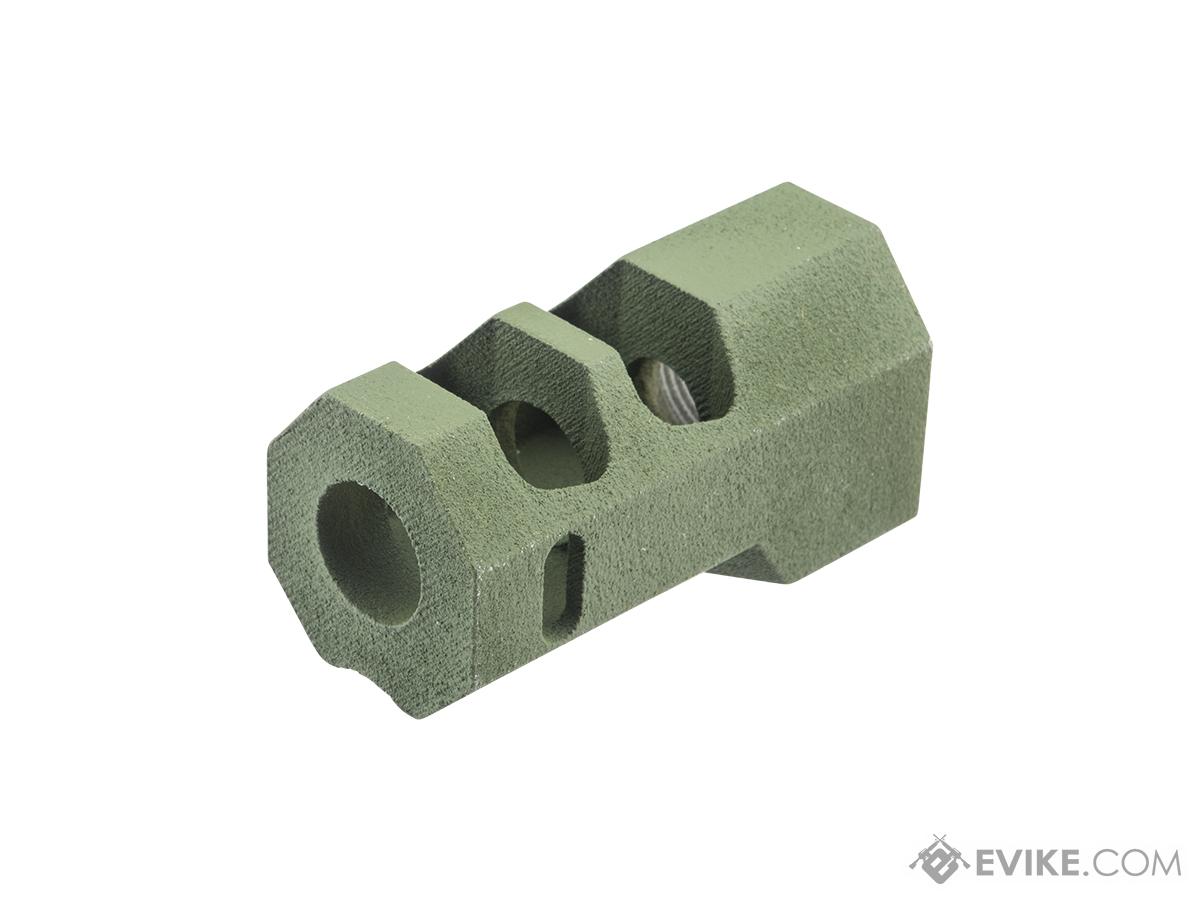 Tapp Airsoft 3D Printed 14mm Negative Atlas Compensator w/ Custom Cerakote for Gas Blowback Airsoft Pistols (Color: Multicam Bright Green)