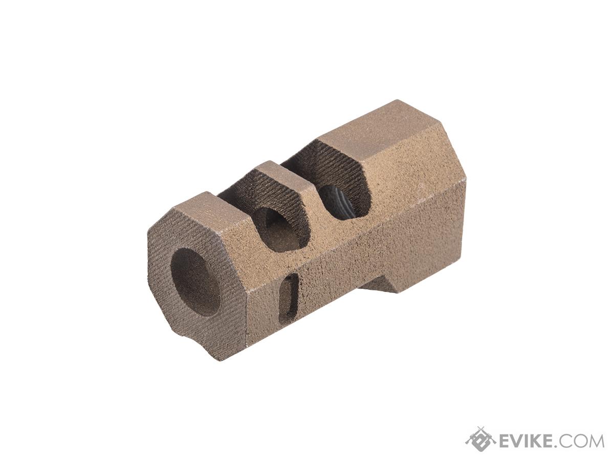 Tapp Airsoft 3D Printed 14mm Negative Atlas Compensator w/ Custom Cerakote for Gas Blowback Airsoft Pistols (Color: Burnt Bronze)