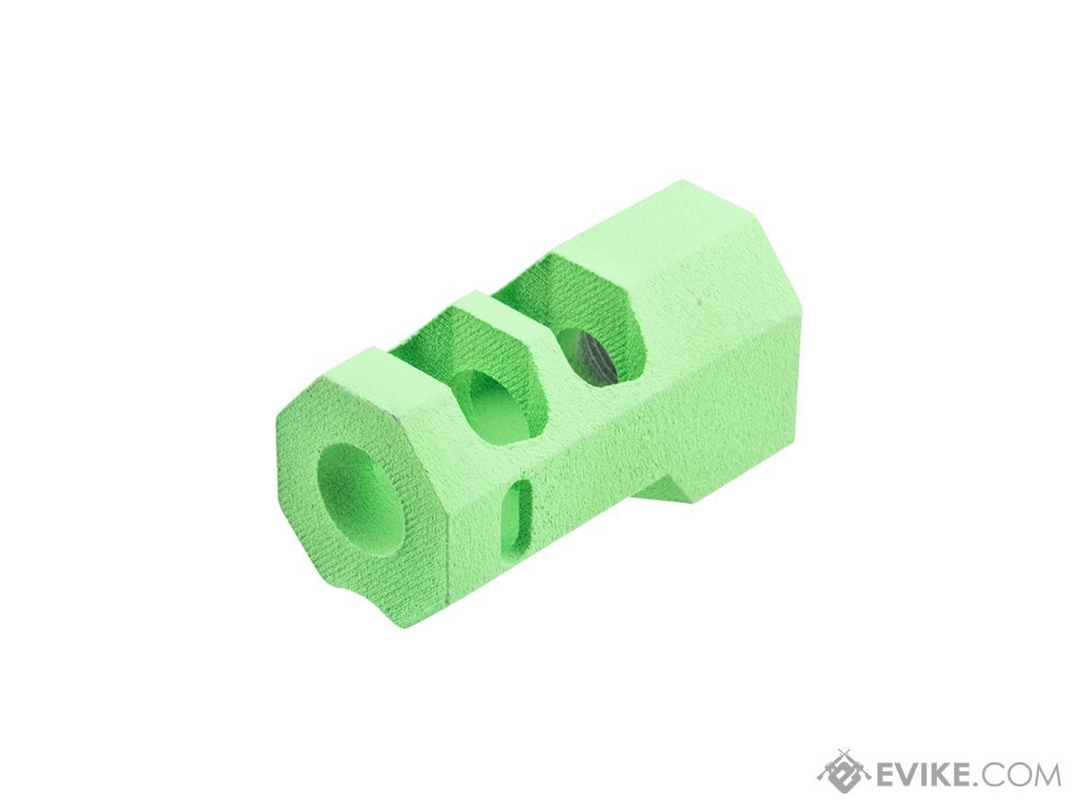 Tapp Airsoft 3D Printed 14mm Negative Atlas Compensator w/ Custom Cerakote for Gas Blowback Airsoft Pistols (Color: Parakeet Green)