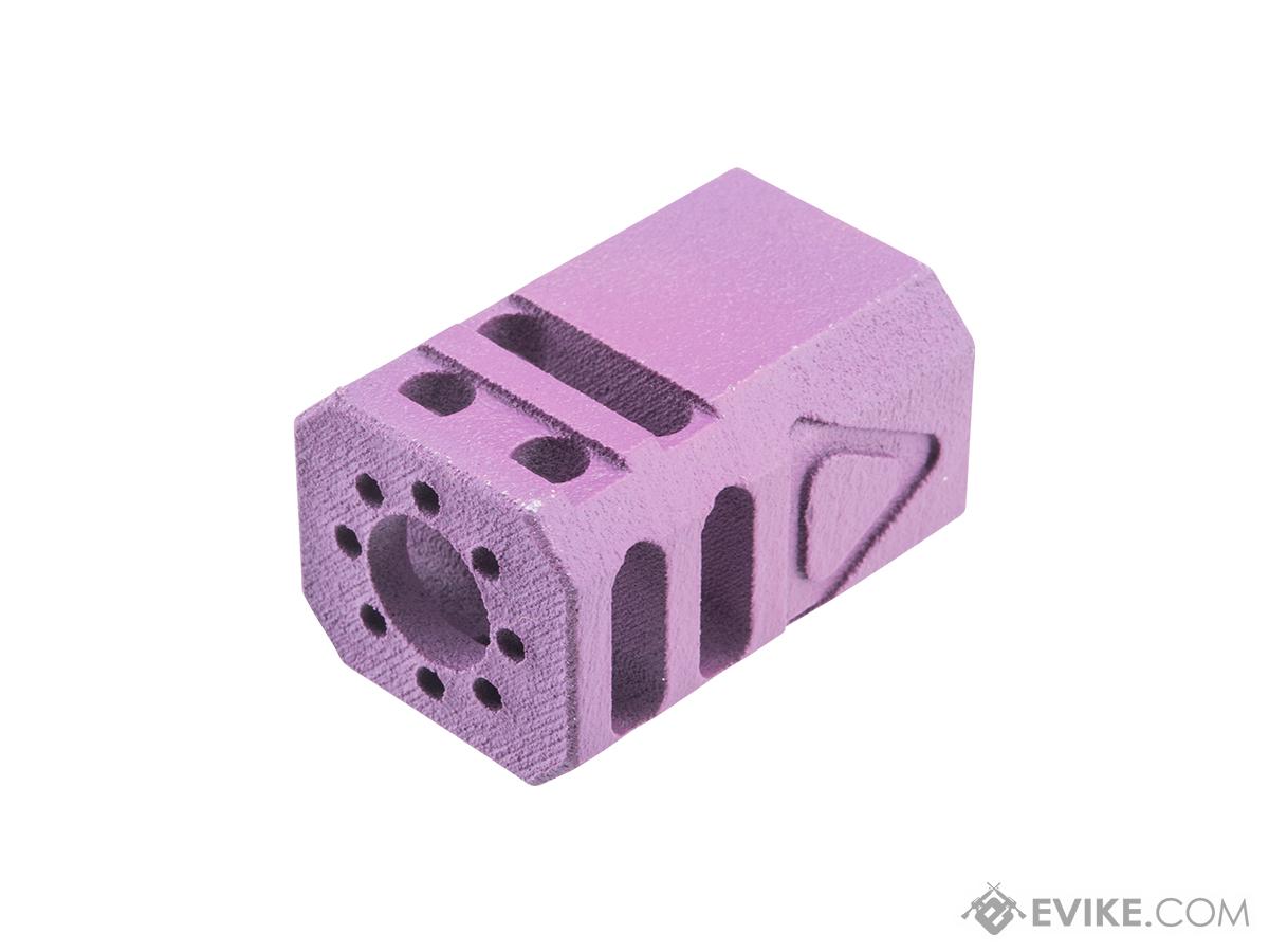 Tapp Airsoft 3D Printed 14mm Negative Blaster Compensator w/ Custom Cerakote for Gas Blowback Airsoft Pistols (Color: Wild Purple)