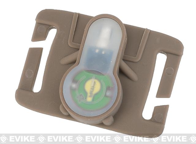 FMA S-Lite Horizontral IFF Strobe LED for MOLLE - Dark Earth Buckle / Green Strobe