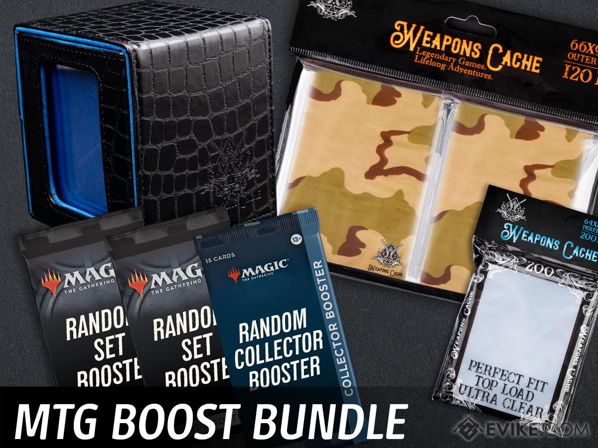 Weapons Cache Boost Bundle featuring Magic: The Gathering Booster Packs (Color: Black Deck Box)