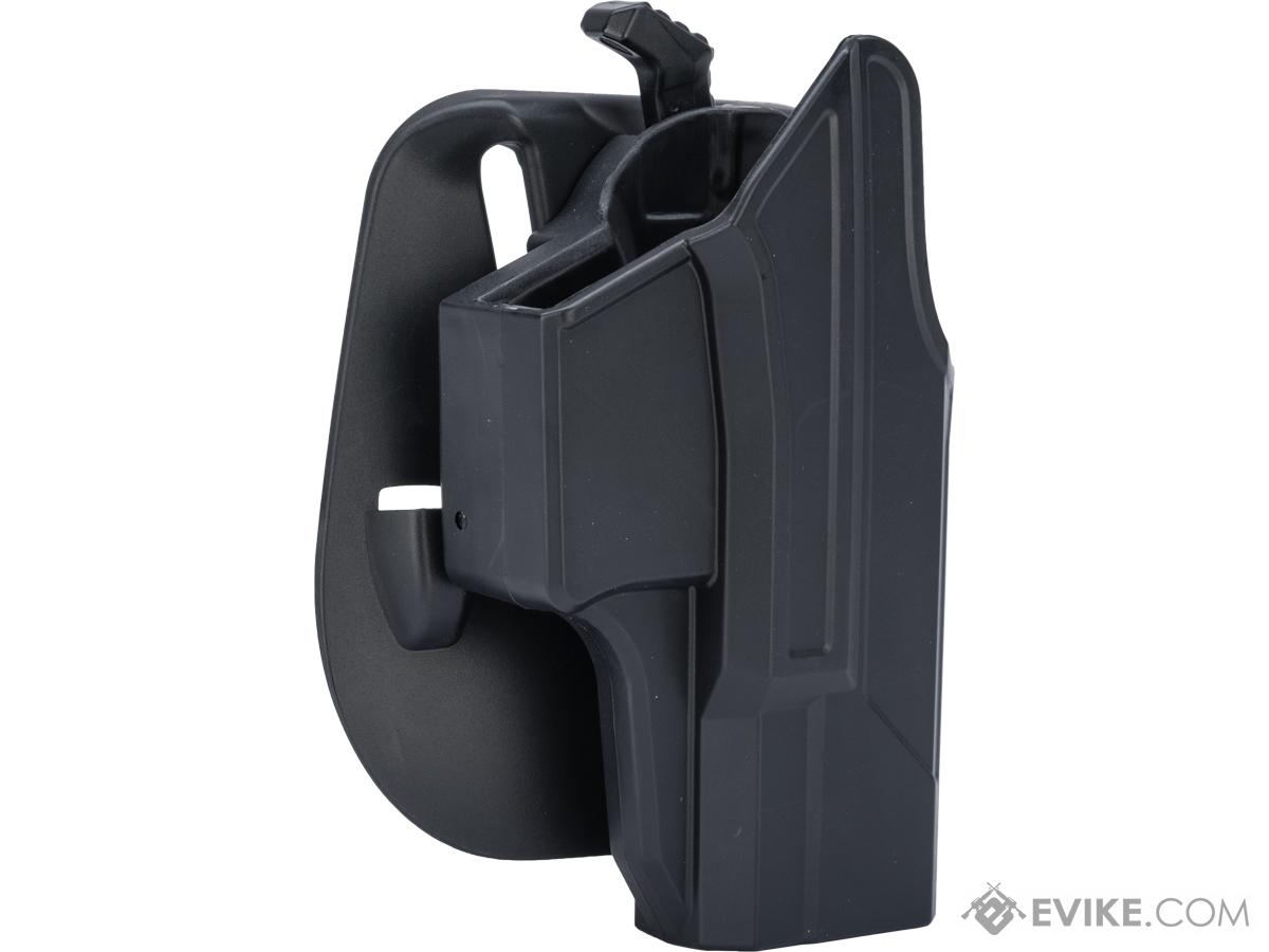 TEGE Injection Molded Hard Shell Pistol Holster (Model: GLOCK 19, 23, 32 Gen 1-4 / Right Hand / Belt Paddle / Black)