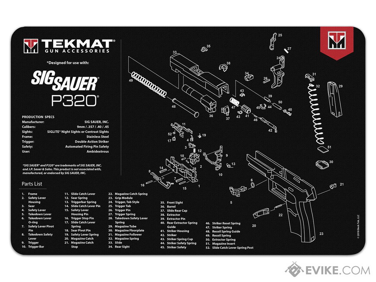 TekMat Armorer's Bench Gun Cleaning Mat (Model:  SIG SAUER® P320)