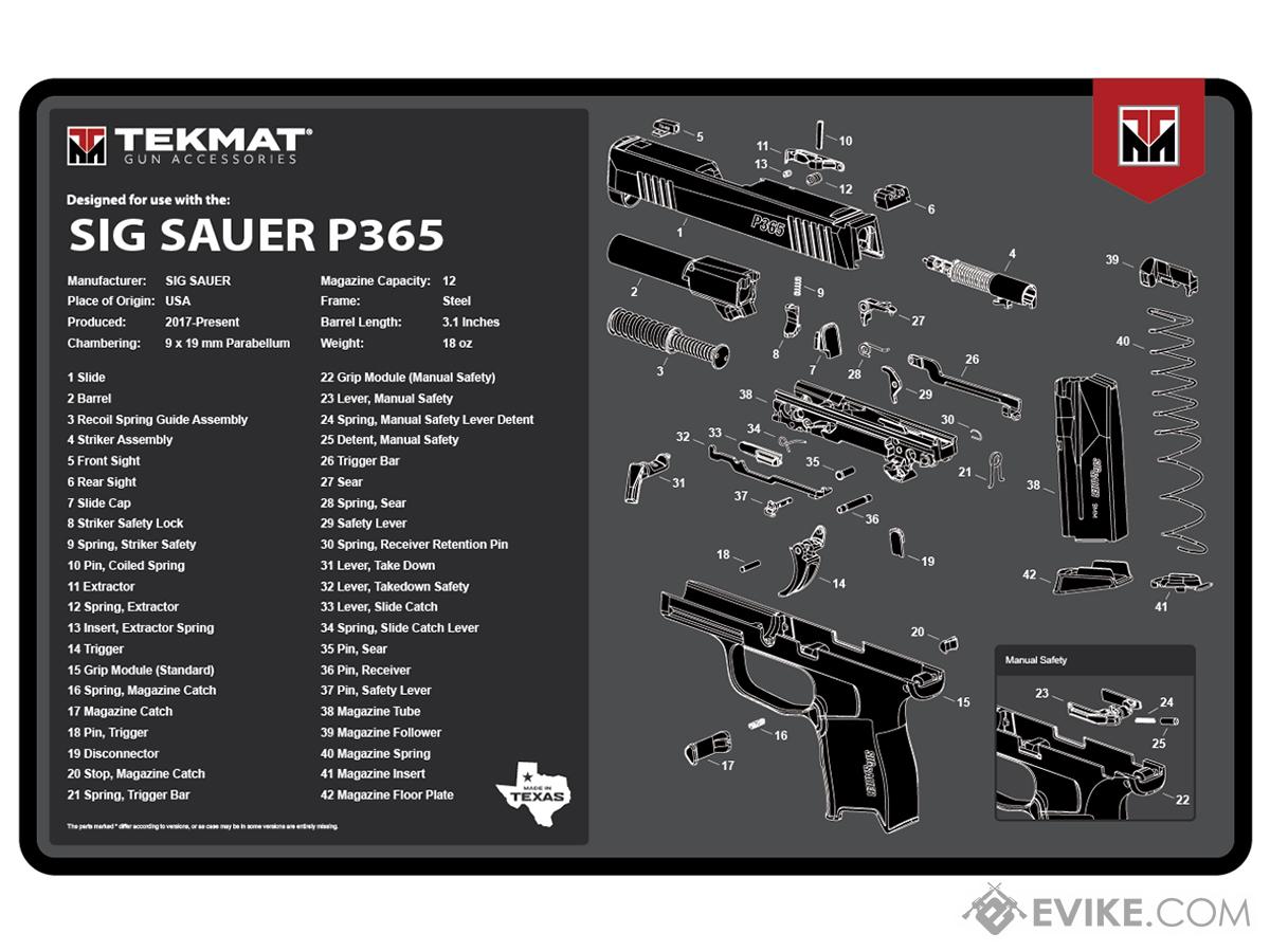 TekMat Armorer's Bench Gun Cleaning Mat (Model: SIG SAUER® P365)