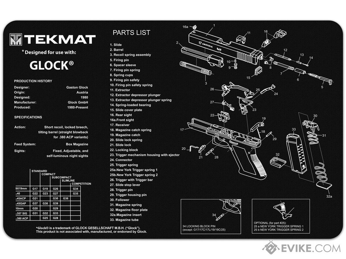 TekMat Armorer's Bench Gun Cleaning Mat (Model: GLOCK 17), Accessories &  Parts, Tools -  Airsoft Superstore