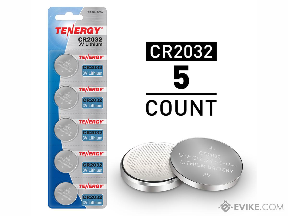 Tenergy CR2032 3V Lithium Button Cell Battery (Package: 5x Pieces)