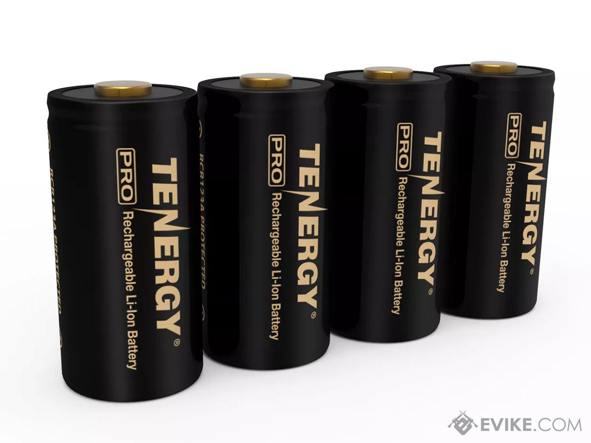 Tenergy Protected 3.7v 750mAh RCR123A Rechargeable Battery (Package: Set of 4)