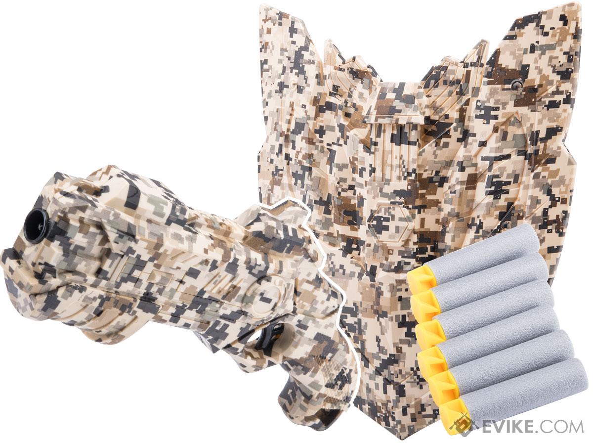 XHERO Military Series Camouflage Foam Dart Gun and Shield Set (Color: Digital Tan)