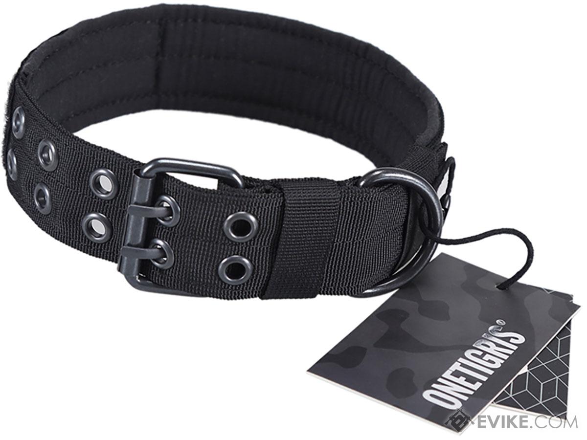 OneTigris Adjustable Military K9 Dog Collar (Color: Black / Medium)