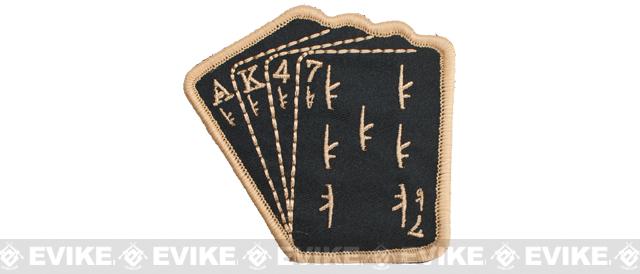 TMC Poker AK47 Hook and Loop Morale Patch - Black / Tan