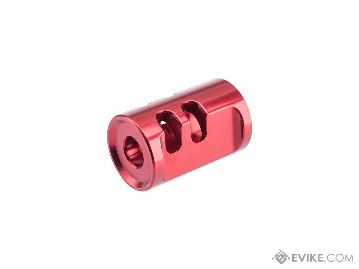 Titanium Tactical Industry 14mm Negative Airsoft Compensator for Action Army AAP-01 Gas Blowback Airsoft Pistols (Color: Red)